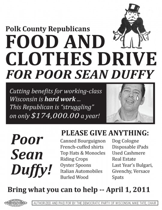 Food and Clothes Drive for Republican Sean Duffy.